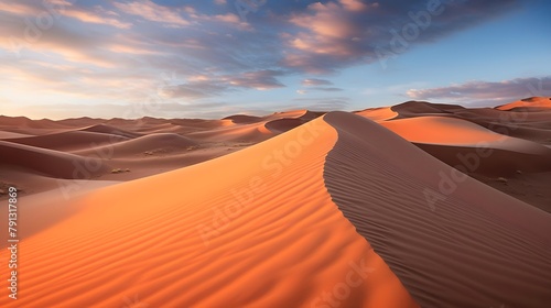 Dunes in the Sahara desert, Morocco. Africa. Panorama