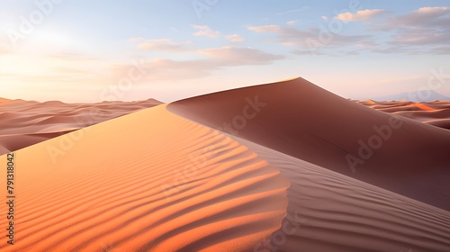 Sand dunes in the Sahara desert at sunset  Morocco  Africa