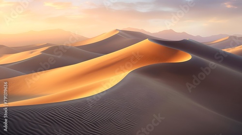 Panoramic aerial view of sand dunes in Death Valley National Park, California, USA