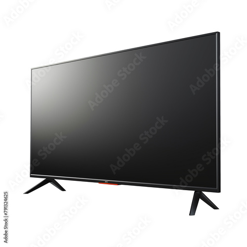 mockup of a large modern black TV, png file of isolated  on Transparent Background. Ai generated 