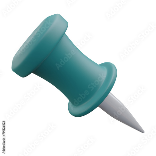 push pin, office 3d icon illustration with transparent background