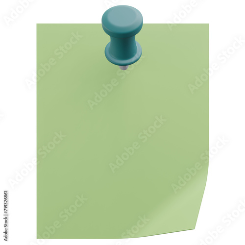 sticky note, office 3d icon illustration with transparent background