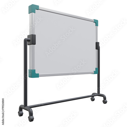 whiteboard, office 3d icon illustration with transparent background