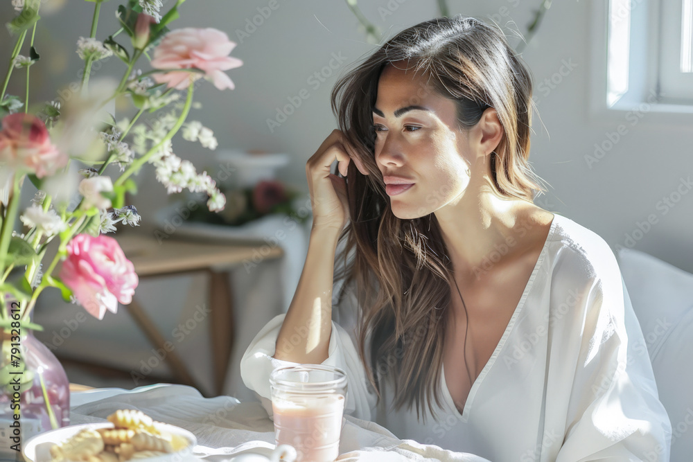 Young diverse woman in a day to day life scene at home. Young diverse woman in a day to day life scene at home.