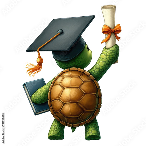 Graduation Animal Back View Clipart Illustration