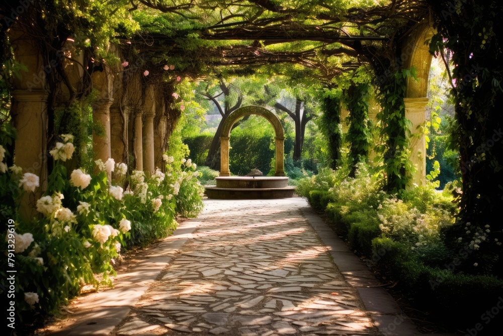 Pathway Perspective: Shoot the decor from the end of a garden pathway.