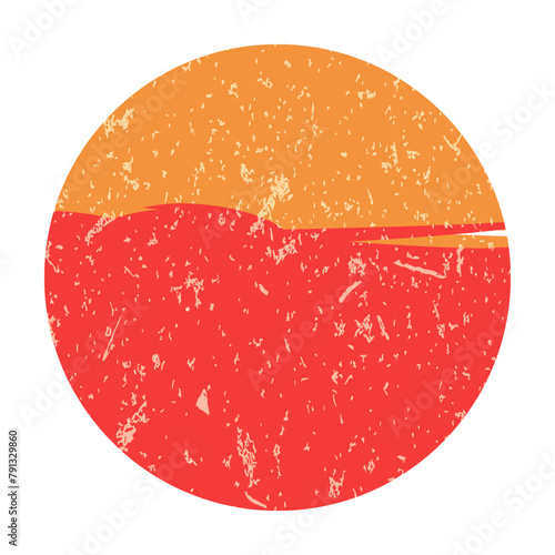 Retro Grunge Red Orange Circle