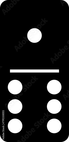 Domino icon in Fill style. Domino bones art design. Abstract concept for game graphic element. Block for gambling. Series wooden chip. Stone for tournament, casino isolated on transparent background.