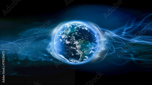 visualization of particle waves passing through the earth photo