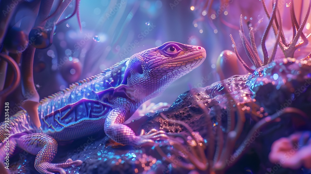unique illustration of a Skink showcases its distinctive scales and vibrant colors in a cinematic scene. The detailed artwork highlights the unique physical characteristics and adaptability of this o unique illustration of a Skink showcases its distinctive scales and vibrant colors in a cinematic scene. The detailed artwork highlights the unique physical characteristics and adaptability of this o