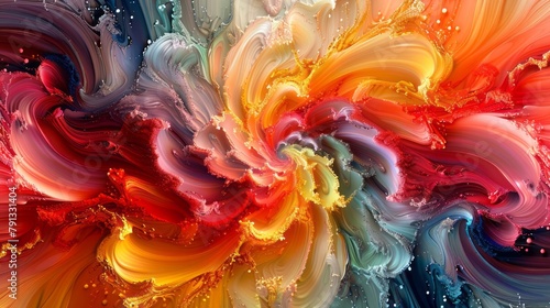 Color in motion series. abstract design made of liquid paint pattern on the subject of design. creativity and imagination to use as wallpaper for screens and devices stock illustration