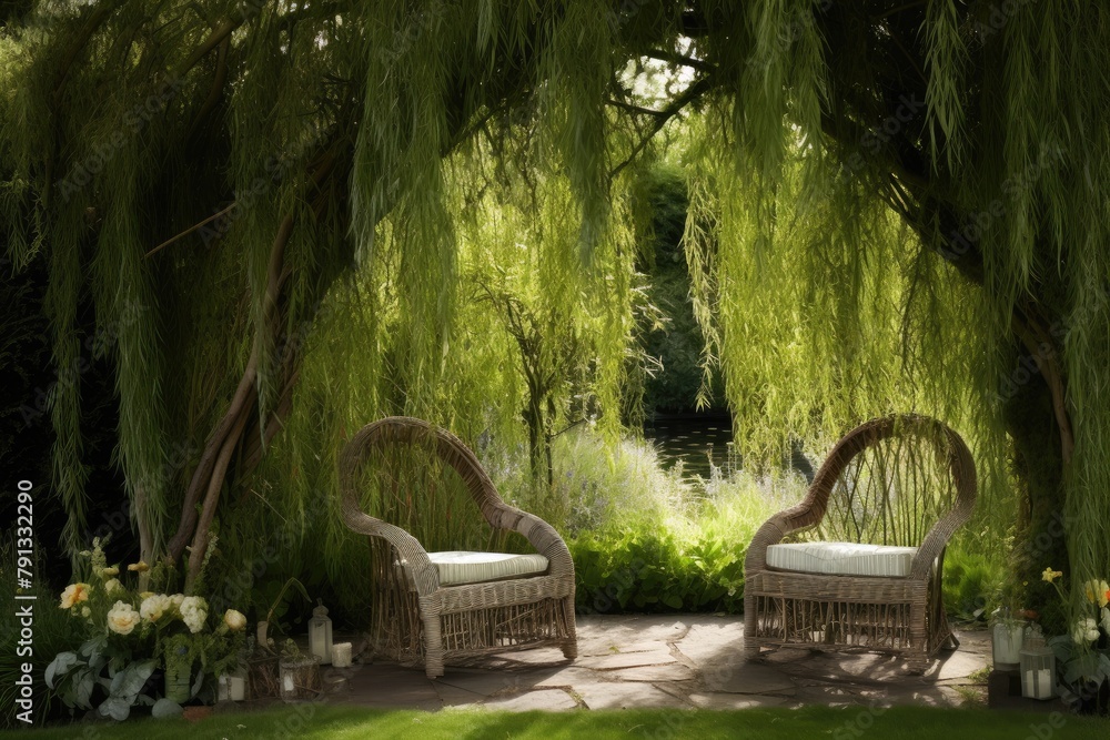 Whispering Willows: Use weeping willow branches to frame the garden ...