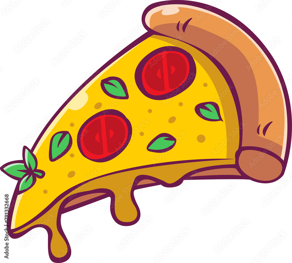 pizza with cheese illustration