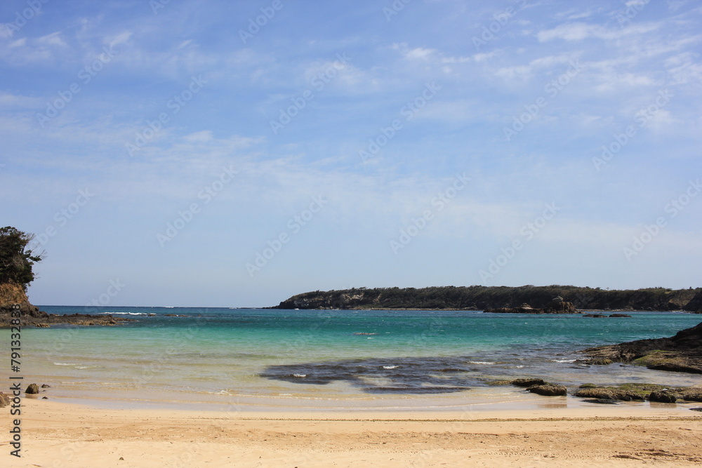March 22, 2024: Tsushima Island Travel Miuda Beach, Tsushima Island, Nagasaki Prefecture, Japan