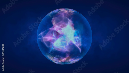 Translucent glass energy futuristic magic round ball liquid plasma sphere. Abstract background. Video in high quality 4k, motion design
