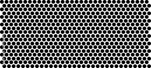 Dots pattern Black vector. Monochrome polka dots abstract background. Dot pattern print. Panorama view. Vector illustration.