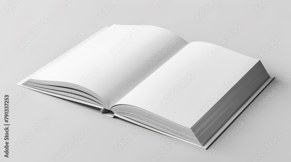 A book is open to a blank page A book is open to a blank page