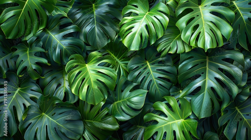 Luxuriant Philodendron Leaves. A Seamless Shot Capturing the Dark Green Philodendron Foliage from Above, Creating a Stunning Texture. Luxuriant Philodendron Leaves. A Seamless Shot Capturing the Dark Green Philodendron Foliage from Above, Creating a Stunning Texture.