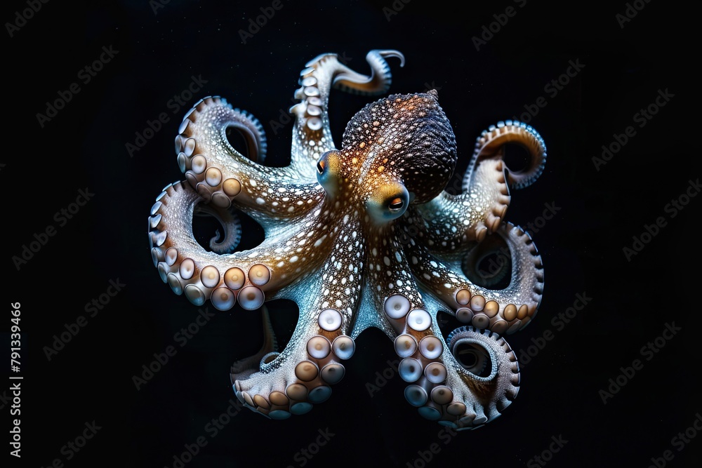 the runaway octopus a black background the runaway octopus a black background