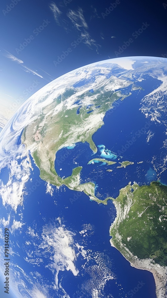 Fototapeta premium A close up of the Earth with the continents and oceans visible