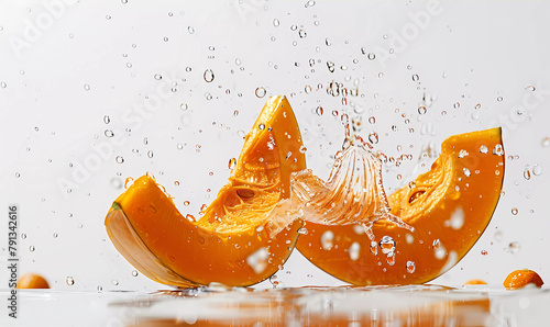 Pumpkin banner with water drops, generated ai © weissdesign