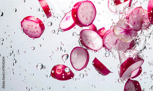 Radish vegetables banner with water drops, generated ai © weissdesign