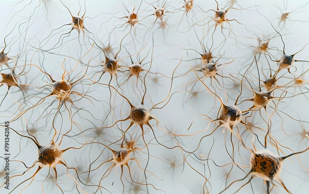 Neurons in the brain on white background ilustrasi 3D Neurons in the brain on white background ilustrasi 3D