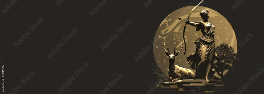 Artemis in Greek religion is the goddess of wild animals, the hunt