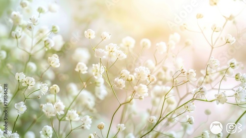 White flowers of the gypsophila. Gentle spring background. --ar 16 9 Job ID  52a684c5-12db-4ebe-a821-1b631cb205ae