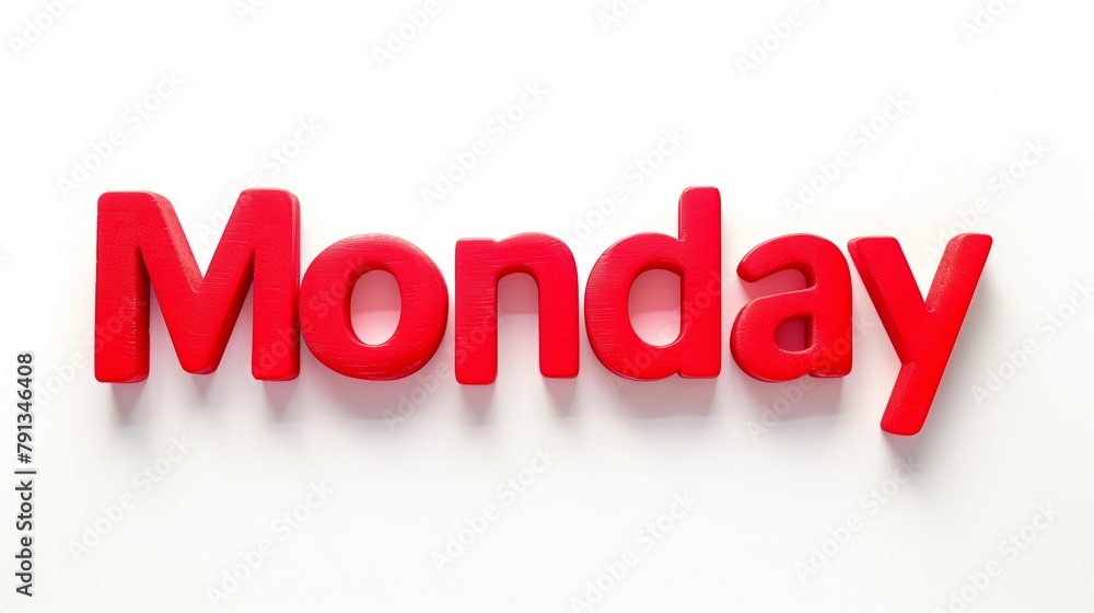 Monday Text on Sign Against White Backdrop - Week Start, Planning, Fresh Beginnings - Business, Education. Monday Text on Sign Against White Backdrop - Week Start, Planning, Fresh Beginnings - Business, Education.