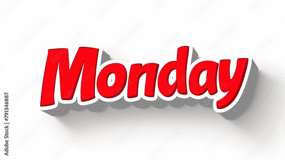 Monday Text on Sign Against White Backdrop - Week Start, Planning, Fresh Beginnings - Business, Education. Monday Text on Sign Against White Backdrop - Week Start, Planning, Fresh Beginnings - Business, Education.