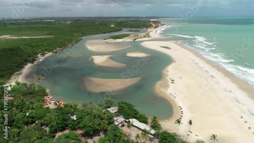 Aerial view of Barra de Gramame Beach - João Pessoa, Paraíba, Brazil photo