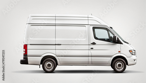 A white van with a closed back and side doors.