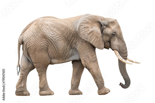 African Bush Elephant isolated on white
