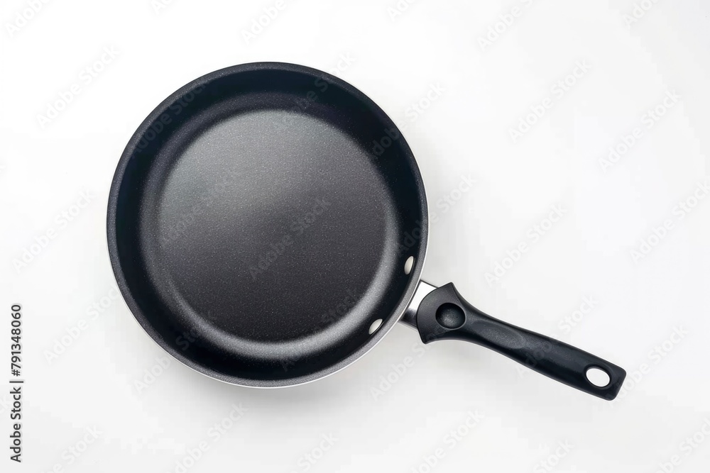 top view frying pan isolated white background top view frying pan isolated white background
