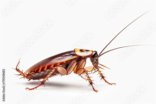 American Cockroach isolated on white