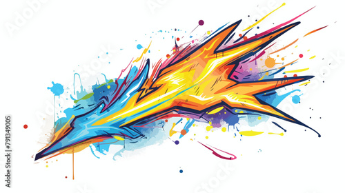Spray Painted Graffiti thunderbolt icon 