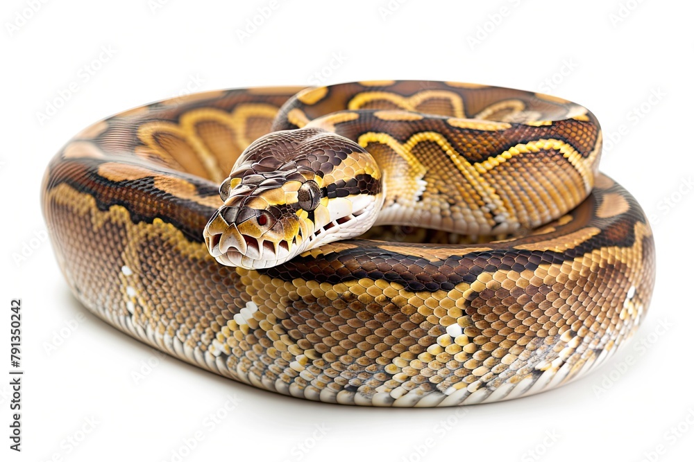 Banana Cinnamon Ball Python isolated on white Banana Cinnamon Ball Python isolated on white