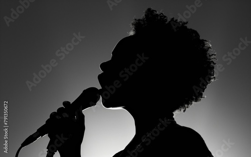 Female Singer Holding Microphone, Smoky Concert Background - Live Performance, Entertainment Industry, Vocal Artist - Music, Entertainment.