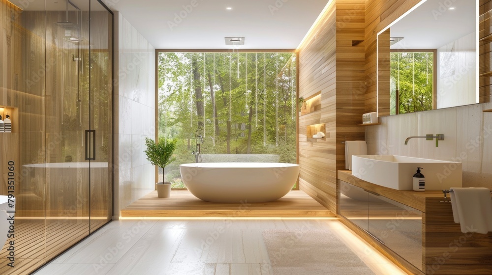 Modern bathroom interior with clean style Modern bathroom interior with clean style