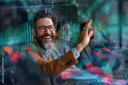 portrait of a person with stock chart 