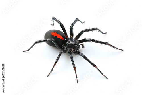 Black Widow Spider, isolated on white