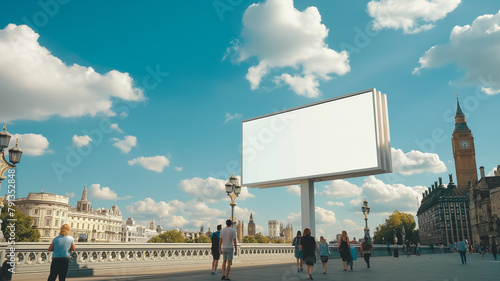 blank billboard on the city