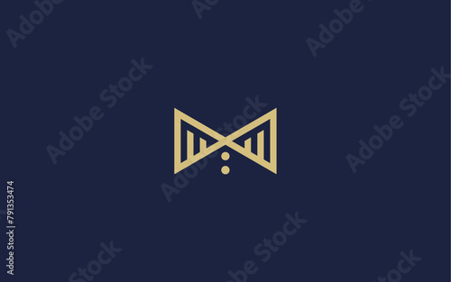 letter mm with bow tie logo icon design vector design template inspiration