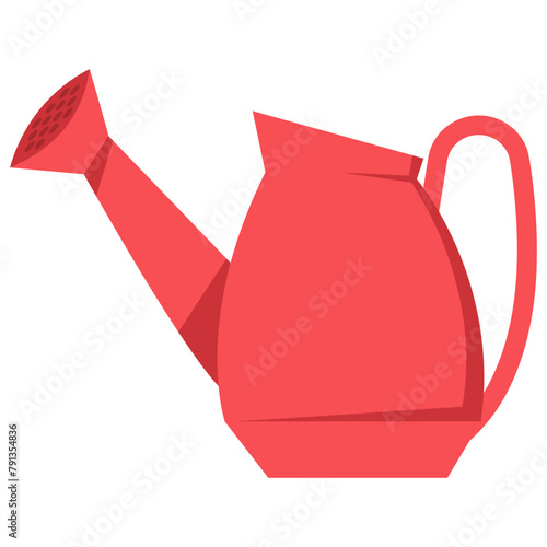 Plastic watering can for gardening vector cartoon illustration isolated on a white background.
