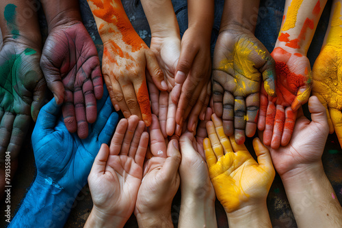 hands of the person with a bunch of carrots,
Business Culture Concept of Diversity & Inclusion  photo