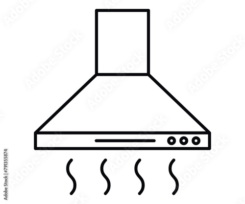Extractor hood. Kitchen range hoods. Vector illustration.