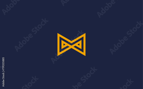 letter mm with bow tie logo icon design vector design template inspiration