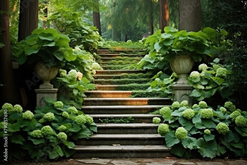 Garden Staircase: If there's a staircase, use it as a leading line to the decor. © OhmArt