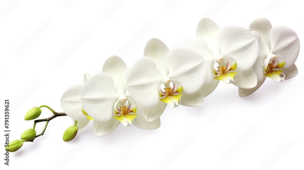 White Orchid flower isolated on white